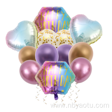 happy birthday foil latex balloons set